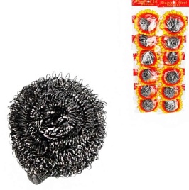 Металлическая губка для посуды - 12шт, нерж. сталь