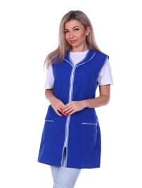 Халат габардин без рукава василек