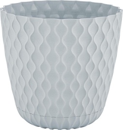 Горшок цв InGreen Wave 10,0 л, d27 см с дренажной сеткой и съемным поддоном Утренний туман