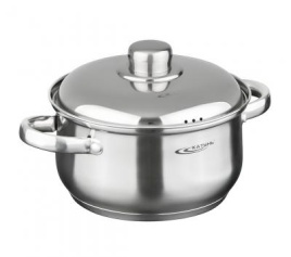 Кастрюля  4,5л [ГРЕТТА-МК] d-22 металл.кр. индукц. дно