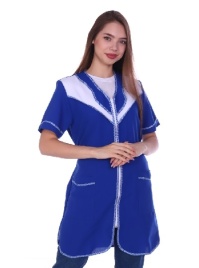 Халат габардин с коротким рукавом василек