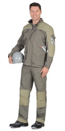 Куртка СИРИУС-ВЕСТ-ВОРК т.оливковый со св.оливковым пл. 275 г/кв.м