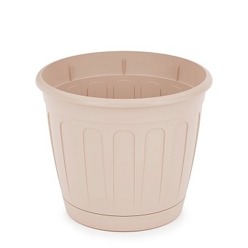 Горшок цв. Дионис 1,6 л 157*157*129 мм бежевый  фото 1