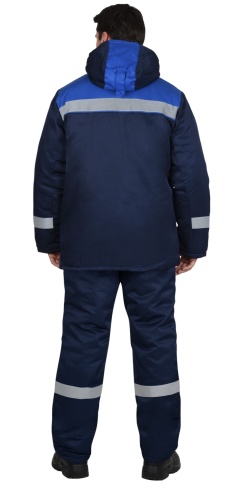 Костюм СИРИУС-РОСТ-НОРД-2 зимний, куртка, п/к, темно-синий с васильковым и СОП фото 2