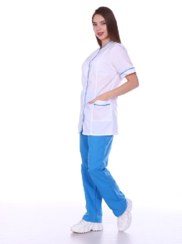 Костюм медицинский бело-голубой фото 3