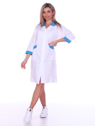 Халат тиси Ева голубая отделка фото 1