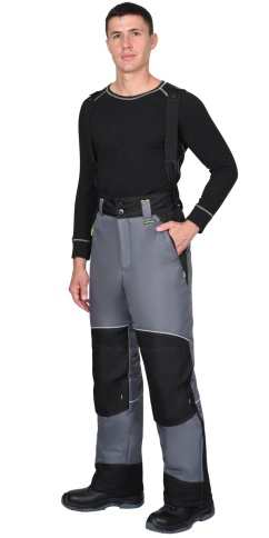 Костюм СИРИУС-АРКТИКА зимний, куртка дл., брюки, средне-серый с черным фото 3