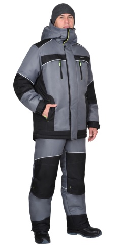 Костюм СИРИУС-АРКТИКА зимний, куртка дл., брюки, средне-серый с черным фото 1