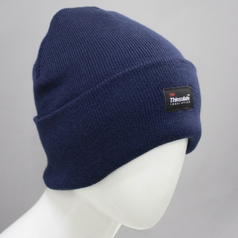Шапка трикотажная двойная утепленная Север, темно-синий фото 2