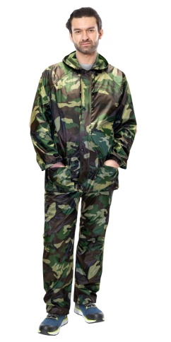 Костюм влагозащитный SIRIUS Стандарт (210 гр/м2) КМФ зеленый (ЧЗ) фото 1