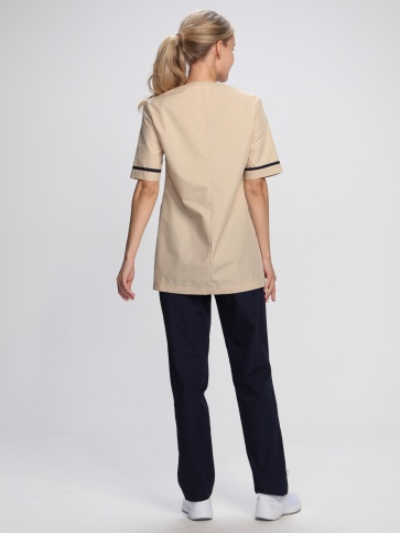 Костюм женский Ирис (тк.ТиСи), бежевый/т.синий фото 2