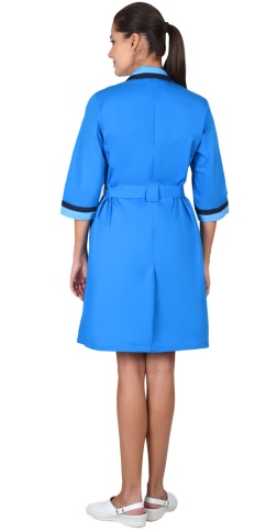 Халат СИРИУС-ФЛОРА женский тёмно-голубой фото 2