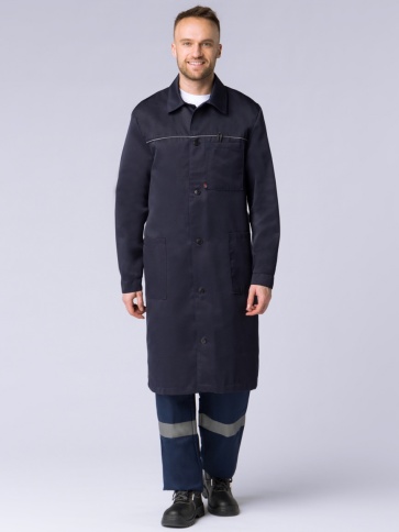 Халат мужской для ИТР (тк.Смесовая,210), т.синий фото 1