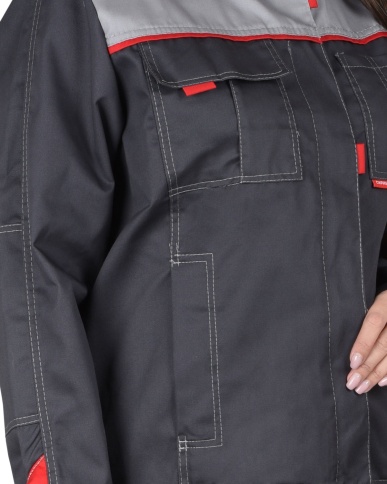 Костюм СИРИУС-ФАВОРИТ женский куртка, брюки т.серый со св.серым фото 3