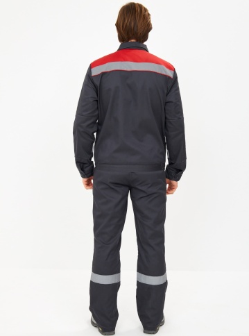 Костюм Лигор-2 Премиум СОП К. (тк.Смесовая,240) п/к, т.серый/красный фото 2