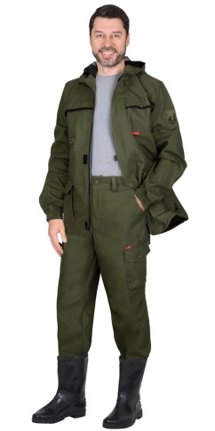 Костюм СИРИУС-ГЕО куртка длинная, брюки (п-но палаточн.) хаки фото 1