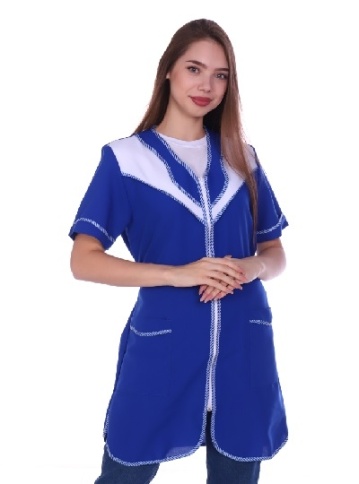 Халат габардин с коротким рукавом василек фото 1