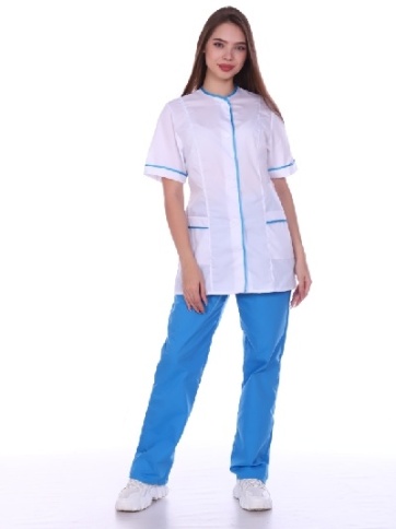 Костюм медицинский бело-голубой фото 1