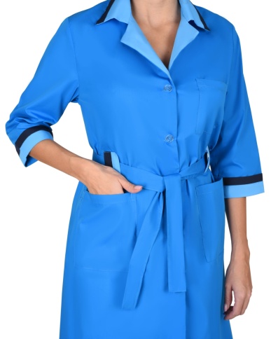 Халат СИРИУС-ФЛОРА женский тёмно-голубой фото 3