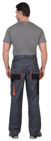 Брюки СИРИУС-МАНХЕТТЕН т.серый с оранж. и черным тк. стрейч пл. 250 г/кв.м фото 2