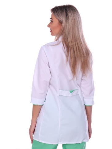 Костюм повара женский бело-зеленый фото 3