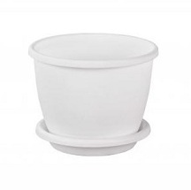 Горшок цв. Афина 0,5 л 110х110х85 мм белый  фото 1