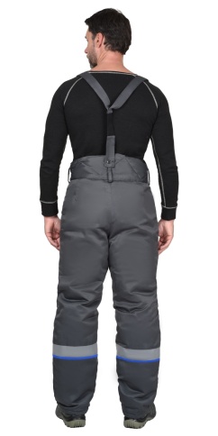 Костюм СИРИУС-РОСТ-АРКТИКА куртка, брюки, т.серый с васильковым и СОП 50 мм фото 4