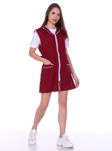 Халат габардин без рукава бордо фото 1