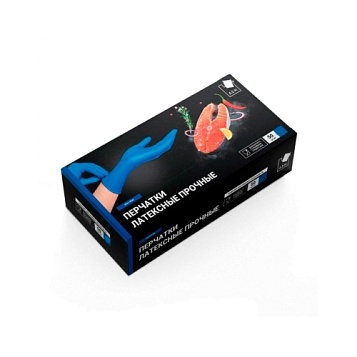 Перчатки латексные прочные L, 50 шт в коробке  фото 1