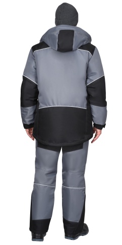 Костюм СИРИУС-АРКТИКА зимний, куртка дл., брюки, средне-серый с черным фото 2