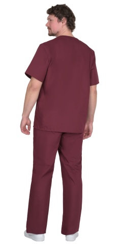 Костюм хирурга универсальный бордовый фото 2