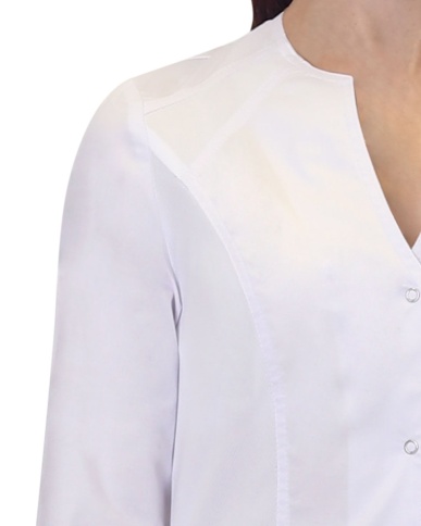 Халат СИРИУС-СТЕЛЛА женский белый с трикотажной вставкой фото 3