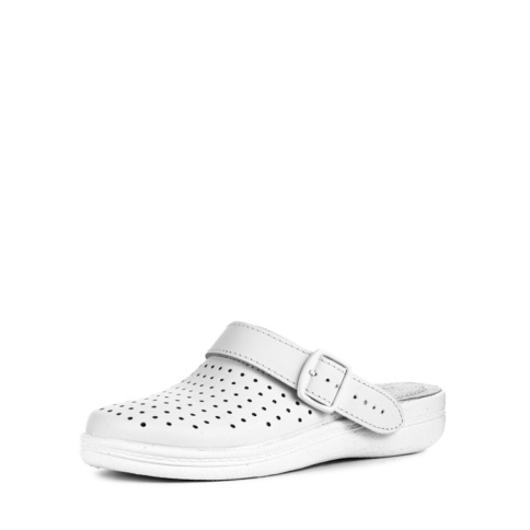 Сабо белые женские кожаные фото 1