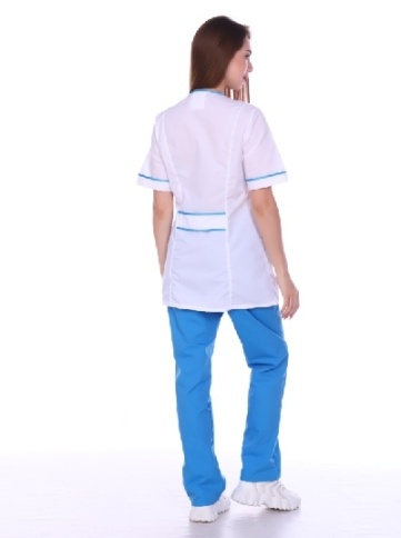 Костюм медицинский бело-голубой фото 2