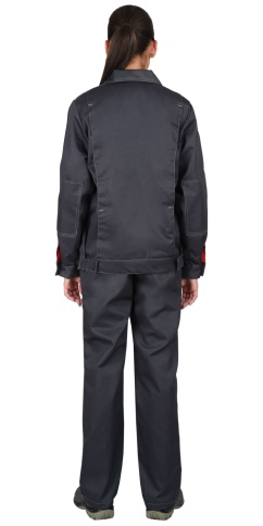 Костюм СИРИУС-ФАВОРИТ женский куртка, брюки т.серый со св.серым фото 2