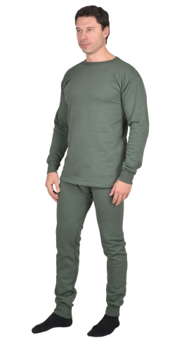 Бельё нательное трикотажное с начёсом (зима),оливковые тона,пл.250 г/кв.м Россия, ГОСТ фото 1