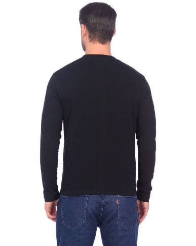 Футболка длинные рукава черная 160г/м2 фото 2