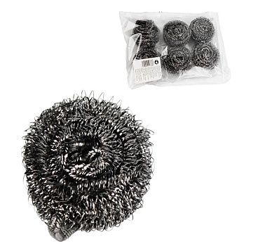 Металлическая губка для посуды - 6шт, нерж. сталь фото 1