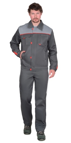 Костюм СИРИУС-ФАВОРИТ куртка, брюки т.серый со св.серым фото 1