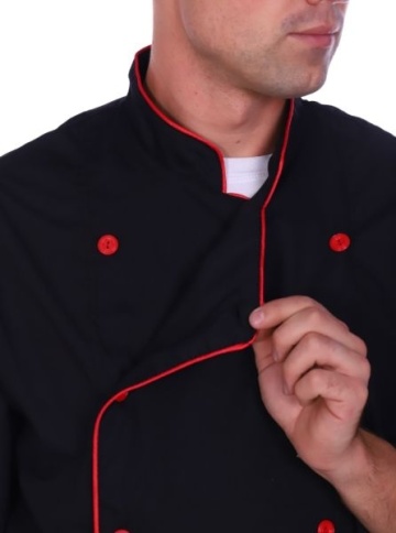 Костюм повара мужской гладкокрашеный черно-красный фото 3