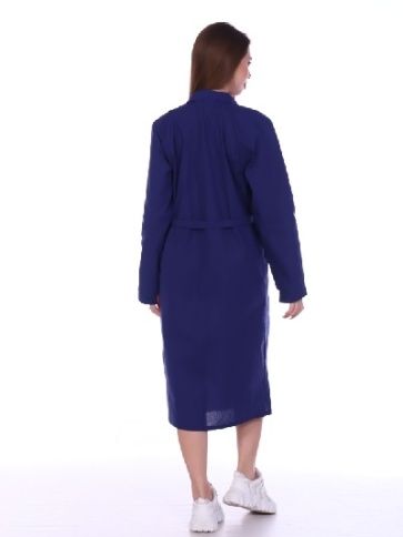 Халат рабочий женский бязь темно-синий фото 3