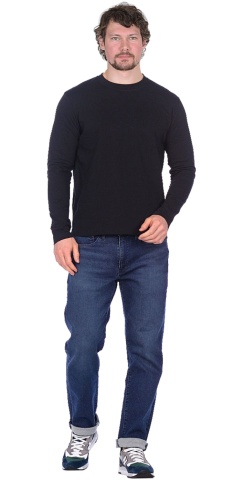 Футболка длинные рукава черная 160г/м2 фото 1