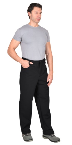 Костюм СИРИУС-АЗОВ с капюшоном черный софтшелл пл 350 г/кв.м фото 3